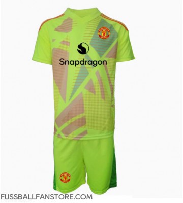 Manchester United Torwart Replik Auswärtstrikot Kinder 2024-25 Kurzarm (+ Kurze Hosen)